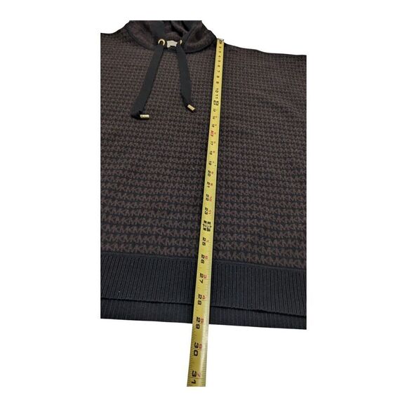 Michael Kors Logo Jacquard Hooded Poncho Sweater Shawl L/XL‎ - Picture 8 of 8